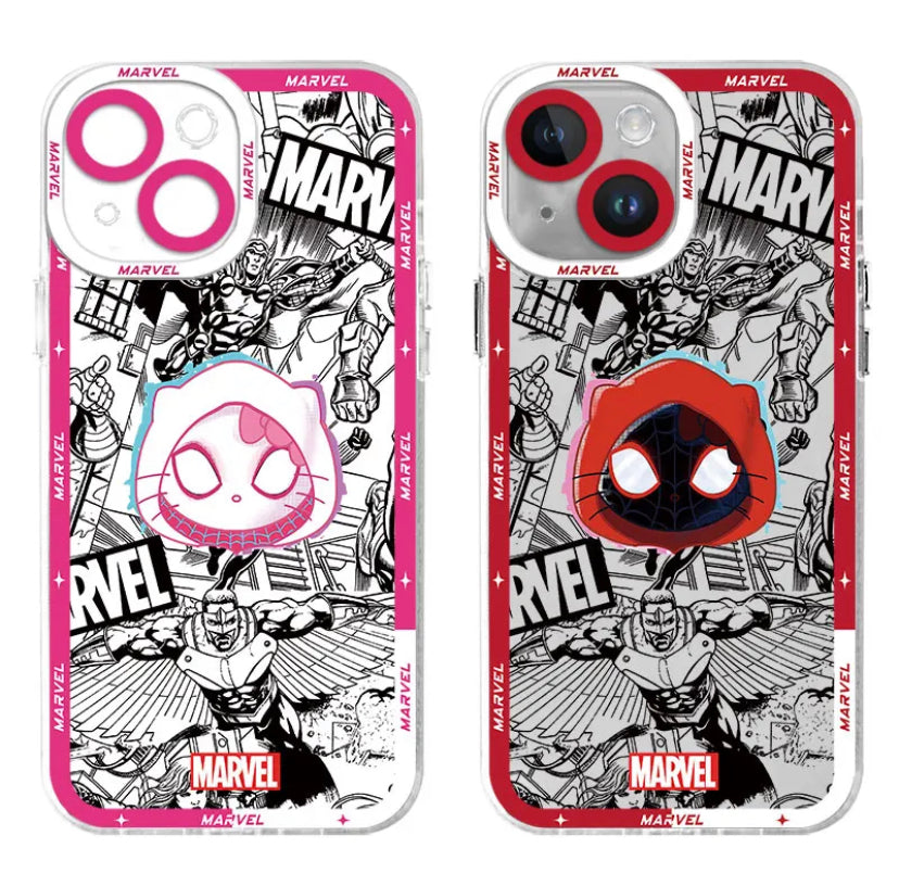 CLEAR SILICONE MARVEL SPIDER-MAN X SANRIO HELLO KITTY PHONE CASE ‎ ‎ ‎