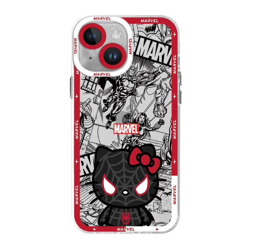 CLEAR SILICONE MARVEL SPIDER-MAN X SANRIO HELLO KITTY PHONE CASE ‎ ‎ ‎