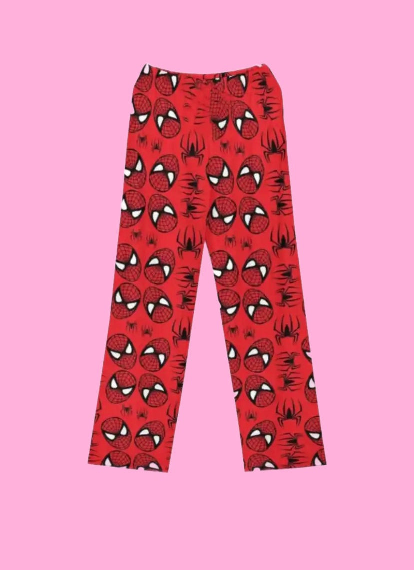 SANRIO HELLO KITTY X SPIDERMAN PAJAMA PANTS.