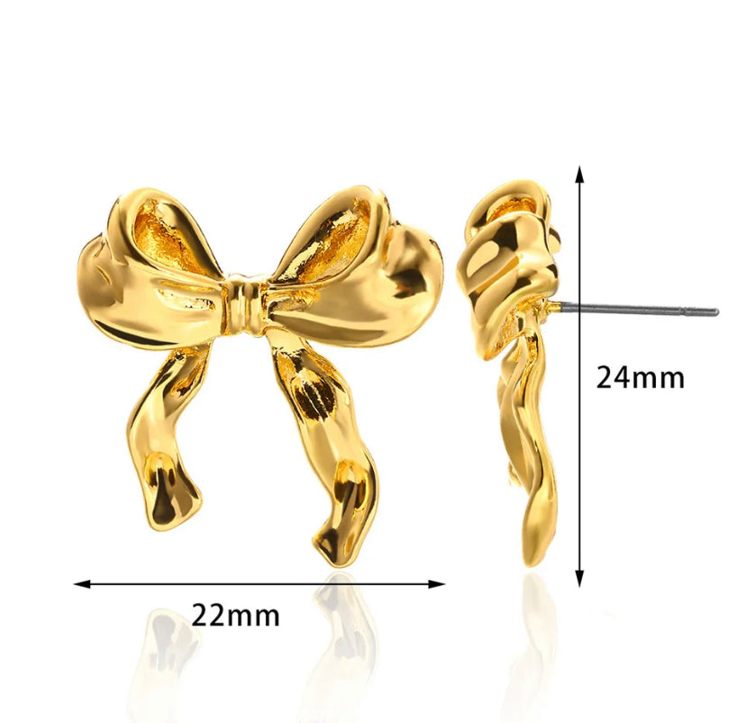 BOW EARRINGS ‎